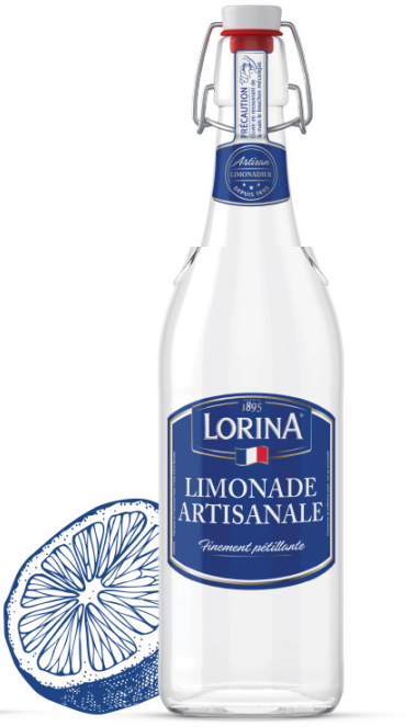 LORINA Limonade artisanale à l'arôme naturel de citron bouteille verre 1l  pas cher 